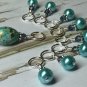 Aqua Blue Splash Knitting Stitch Marker Set (SNAG FREE)- Set of 9