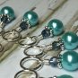 Aqua Blue Splash Knitting Stitch Marker Set (SNAG FREE)- Set of 9