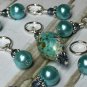 Aqua Blue Splash Knitting Stitch Marker Set (SNAG FREE)- Set of 9