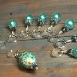 Aqua Blue Splash Knitting Stitch Marker Set (SNAG FREE)- Set of 9