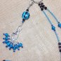 Handmade Knitting Stitch Marker Necklace Set (SNAG FREE)- Blue Swirl