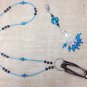 Handmade Knitting Stitch Marker Necklace Set (SNAG FREE)- Blue Swirl