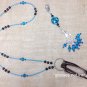 Handmade Knitting Stitch Marker Necklace Set (SNAG FREE)- Blue Swirl