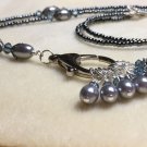 Black & Silver Stitch Marker Necklace W/ 8 SNAG FREE Markers- HANDMADE