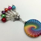 6 Knitting Stitch Markers AND Rainbow Clip Holder- Snag Free Tools