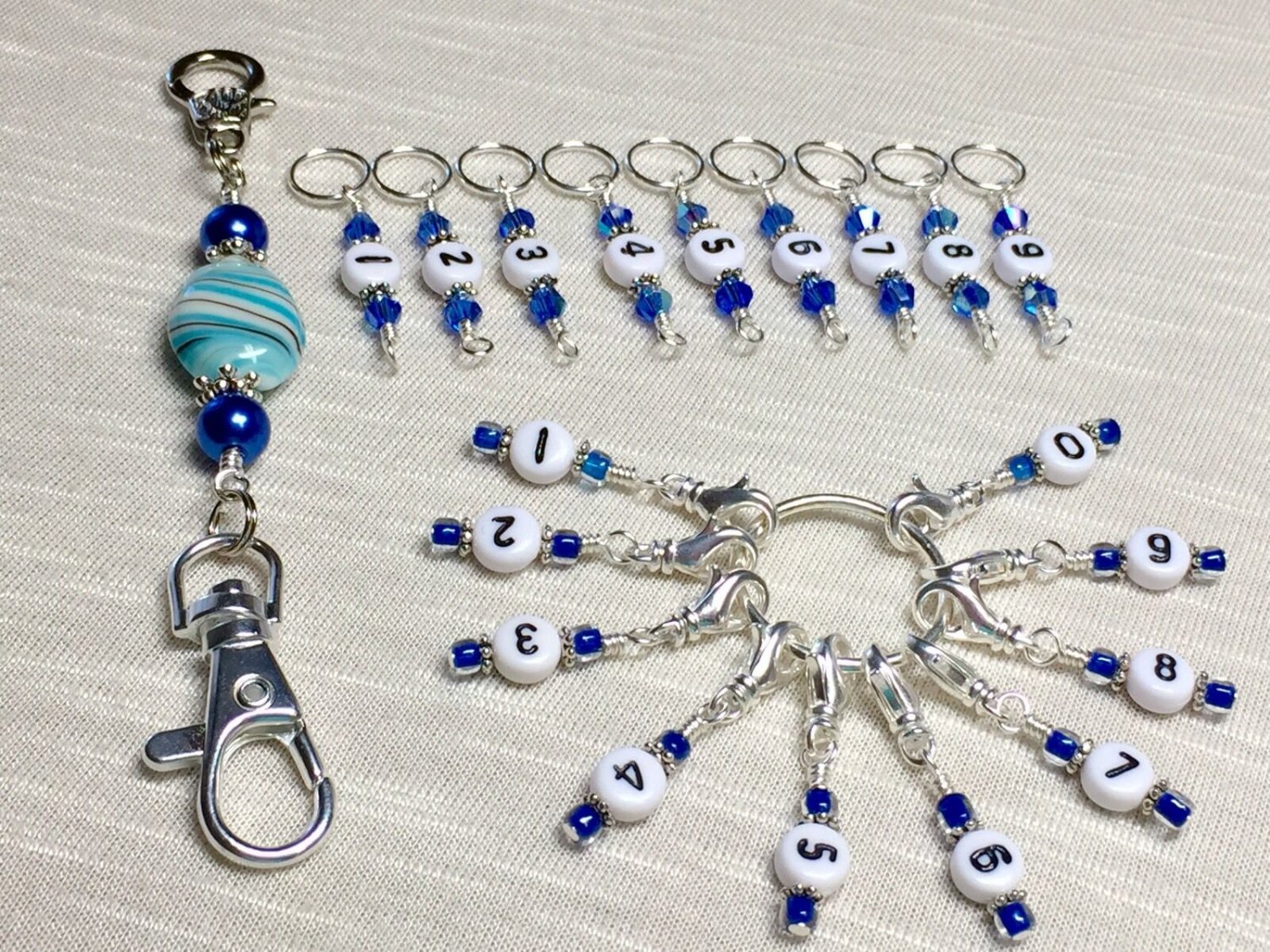 0-99 Row Counting Stitch Markers & Matching Holder- Markers Piggyback For 0-99