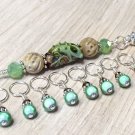 Beaded Frog Stitch Marker Lanyard Holder With 8 SNAG FREE Knitting Markers
