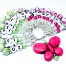 1-20 Number Stitch Markers & Pink Butterfly Holder- Removable Markers