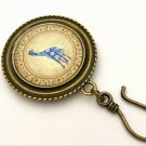Handmade Portuguese Knitting Pin- Magnetic ID Badge Holder- Patterned Giraffe