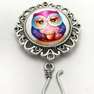 Hand Crafted Hot Cocoa Owl Portuguese Knitting Pin- MAGNETIC ID Badge Holder