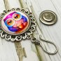 Hand Crafted Hot Cocoa Owl Portuguese Knitting Pin- MAGNETIC ID Badge Holder