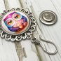 Hand Crafted Hot Cocoa Owl Portuguese Knitting Pin- MAGNETIC ID Badge Holder