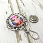 Hand Crafted Hot Cocoa Owl Portuguese Knitting Pin- MAGNETIC ID Badge Holder