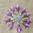 Handmade Knitting Stitch Marker Set (SNAG FREE)- Set of 10-purple flowers