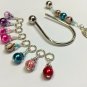 Multi Color Knitting Stitch Markers & Tree of Life Horseshoe Holder (SNAG FREE)
