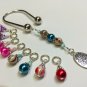 Multi Color Knitting Stitch Markers & Tree of Life Horseshoe Holder (SNAG FREE)