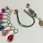 Multi Color Knitting Stitch Markers & Tree of Life Horseshoe Holder (SNAG FREE)