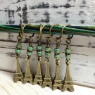 6 HANDMADE SNAG FREE Eiffel Tower Stitch Markers - Gifts- Knitting Tools