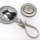 Handmade Magnetic Black Cats Portuguese Knitting Pin- Magnetic ID Badge Holder