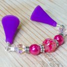 Pink Knitting Needle Point Protector- Handmade Stitch Holder Jewelry