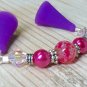 Pink Knitting Needle Point Protector- Handmade Stitch Holder Jewelry
