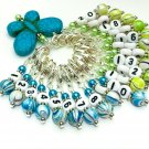 1-20 Numbered Stitch Markers & Blue Butterfly Holder- Row Counter