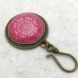 Magnetic Portuguese Knitting Pin- ID Badge Holder- Rose Mandala