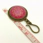 Magnetic Portuguese Knitting Pin- ID Badge Holder- Rose Mandala