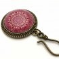 Magnetic Portuguese Knitting Pin- ID Badge Holder- Rose Mandala
