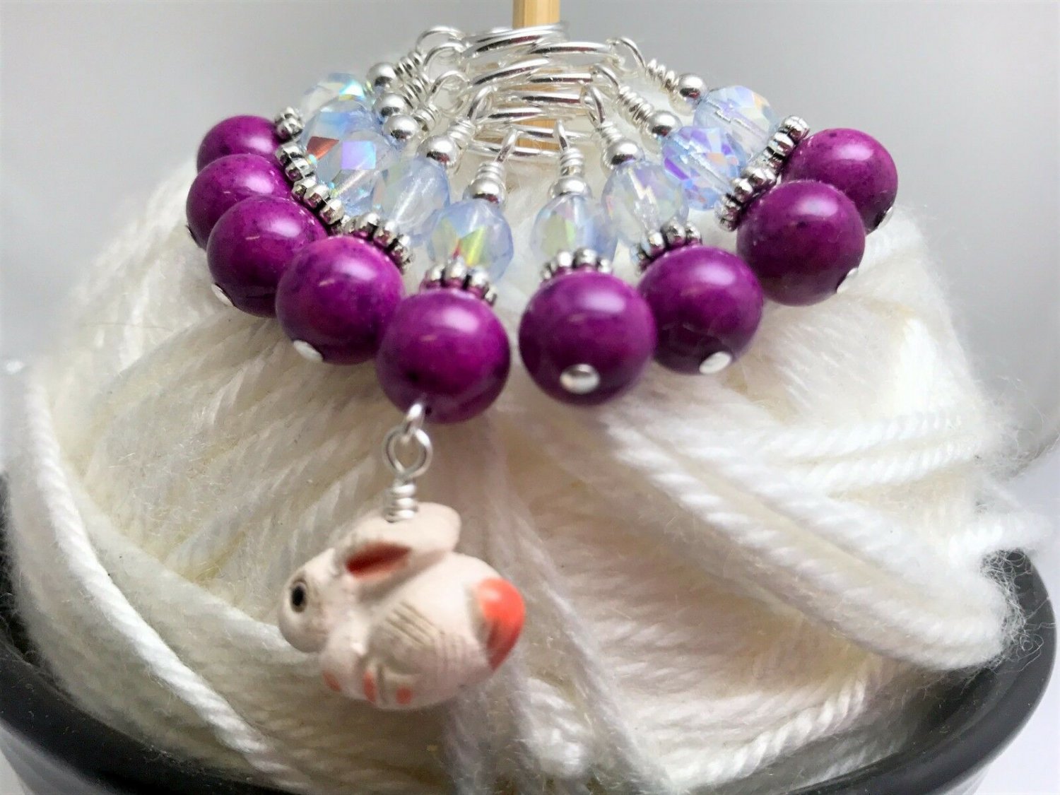 Handmade Bunny Knitting Stitch Marker Set (SNAG FREE)