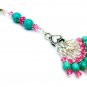 Turquoise- Pink Knitting Stitch Marker Set with Holder- Handmade