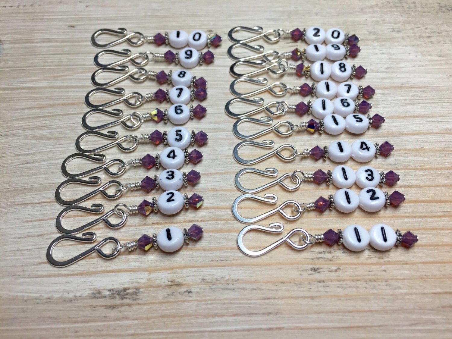 Row Counter Stitch Markers for Knitting & Crochet- Removable Number Markers 1-20