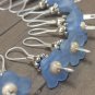 Handmade Knitting Stitch Marker Set (SNAG FREE)-Blue Flowers- Set of 10