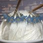 Handmade Knitting Stitch Marker Set (SNAG FREE)-Blue Flowers- Set of 10