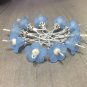 Handmade Knitting Stitch Marker Set (SNAG FREE)-Blue Flowers- Set of 10