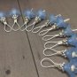 Handmade Knitting Stitch Marker Set (SNAG FREE)-Blue Flowers- Set of 10
