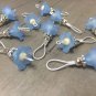 Handmade Knitting Stitch Marker Set (SNAG FREE)-Blue Flowers- Set of 10