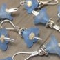 Handmade Knitting Stitch Marker Set (SNAG FREE)-Blue Flowers- Set of 10