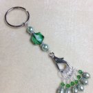 Beaded Stitch Marker Keychain- Crystal & Pearl- Knitting Markers Holder