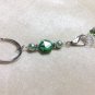 Beaded Stitch Marker Keychain- Crystal & Pearl- Knitting Markers Holder
