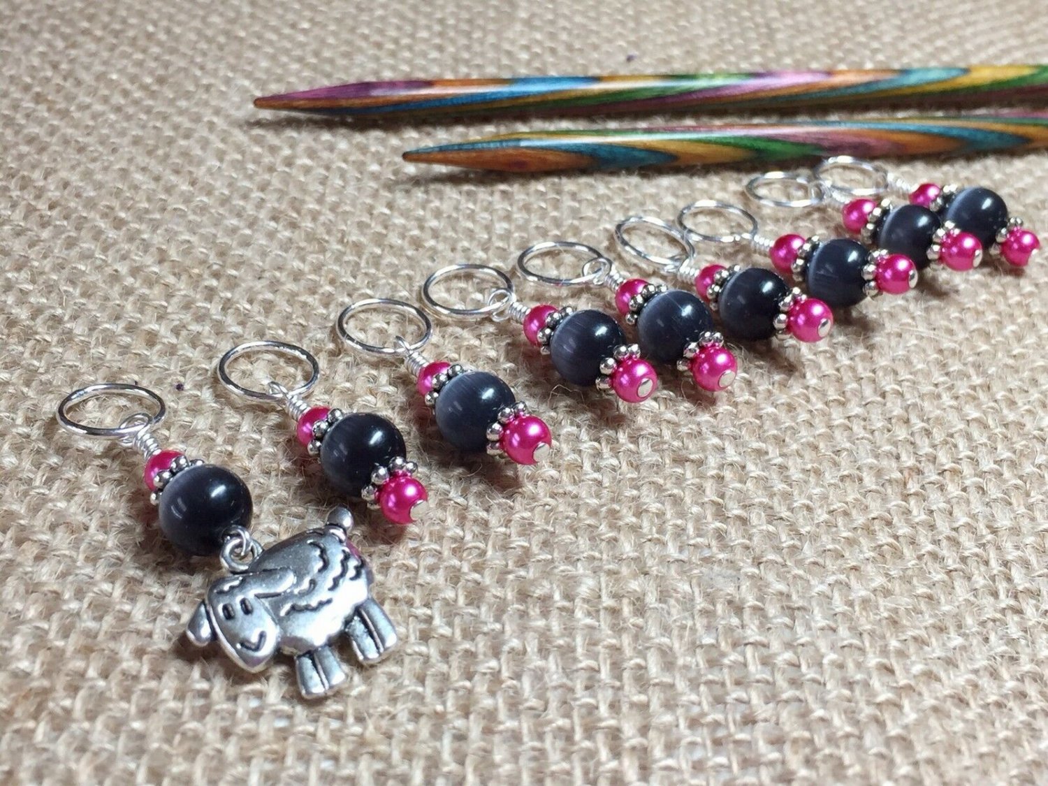 Sheep Stitch Marker Set (SNAG FREE)- Set of 9 Markers for Knitting