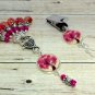 Pink Tree Portuguese Knitting Pin & Stitch Markers with Holder