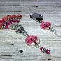 Pink Tree Portuguese Knitting Pin & Stitch Markers with Holder