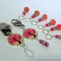 Pink Tree Portuguese Knitting Pin & Stitch Markers with Holder