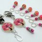 Pink Tree Portuguese Knitting Pin & Stitch Markers with Holder