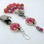 Pink Tree Portuguese Knitting Pin & Stitch Markers with Holder
