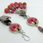Pink Tree Portuguese Knitting Pin & Stitch Markers with Holder