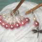 Snag Free Pink Dragonfly Knitting Stitch Marker Set