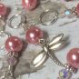 Snag Free Pink Dragonfly Knitting Stitch Marker Set