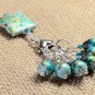 Handmade Snag Free Stitch Marker Set With Holder-aqua splash- Knitting Gift